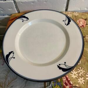 Vintage Dansk Flora Bayberry Blue Japan White Set Of 6 Luncheon Side Plates 9”